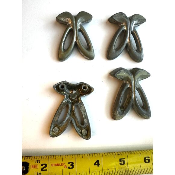 Mid Century Bow Shaped Knobs - Set of 4 - Two Hole 7/8" Center to Center - Picture 2 of 5